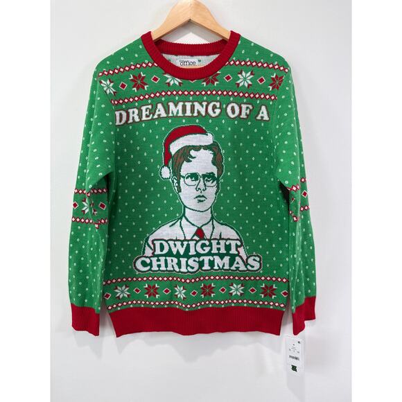 NWT Tipsy Elves The Office Dreaming of a Dwight Christmas Ugly Sweater M Unisex - Picture 1 of 8